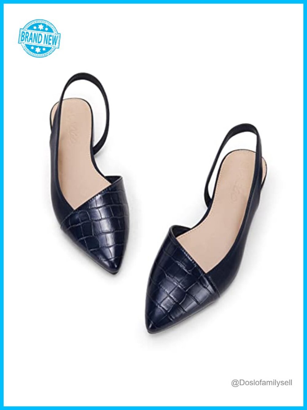 LAICIGO Women's Pointed Toe Slingback Flats Low Heel Slip-On Cutout Animal